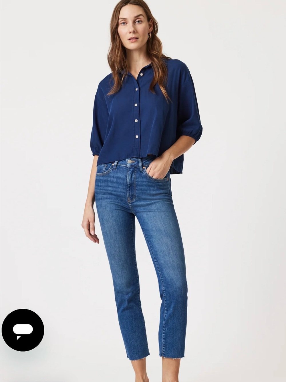 Mavi Slim Crop Jeans in Medium Blue